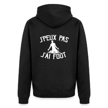 Je Peux Pas J'ai Foot - Veste à capuche bio Premium Unisexe - noir - Dos - Nico (187cm)
