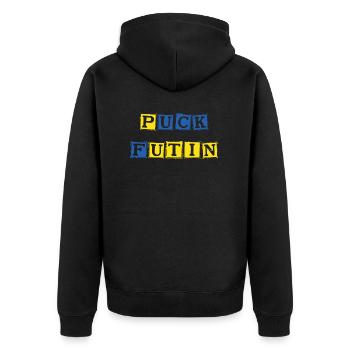 Puck Futin Ukraine - Veste à capuche bio Premium Unisexe - noir - Dos - Nico (187cm)