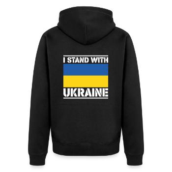 Je suis avec l'Ukraine I Stand With Ukraine - Veste à capuche bio Premium Unisexe - noir - Dos - Nico (187cm)