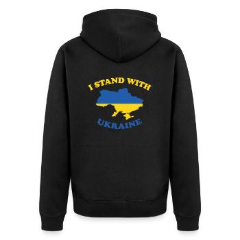 Je suis avec l'Ukraine I Stand With Ukraine - Veste à capuche bio Premium Unisexe - noir - Dos - Nico (187cm)