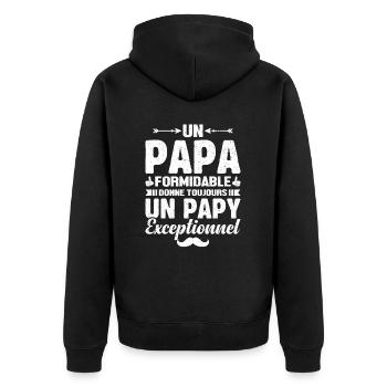 Un Papa Formidable - Papy Exceptionnel Cadeau - Veste à capuche bio Premium Unisexe - noir - Dos - Nico (187cm)