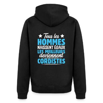 Les Meilleurs Hommes Deviennent Cordistes - Veste à capuche bio Premium Unisexe - noir - Dos - Nico (187cm)