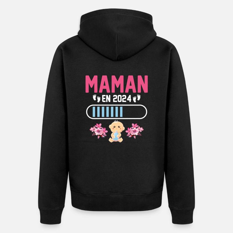 Maman En 2024 - Veste à capuche bio Premium Unisexe - noir