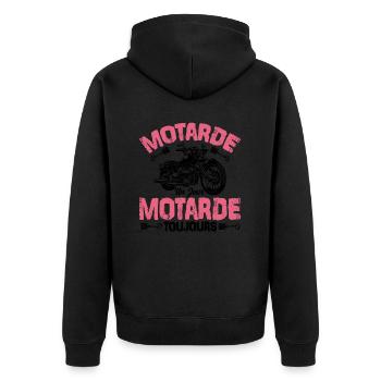 Motarde Un Jour Motarde Toujours - Veste à capuche bio Premium Unisexe - noir - Dos - Nico (187cm)