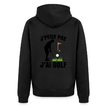 Je Peux Pas J'ai Golf - Veste à capuche bio Premium Unisexe - noir - Dos - Nico (187cm)