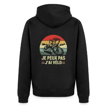 Je Peux Pas J'ai Vélo - Veste à capuche bio Premium Unisexe - noir - Dos - Nico (187cm)