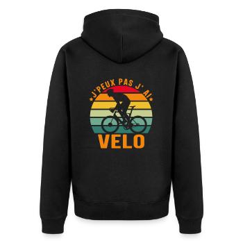 Je Peux Pas J Ai Vélo - Veste à capuche bio Premium Unisexe - noir - Dos - Nico (187cm)