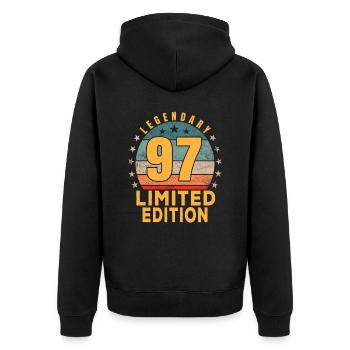 Birthday Legendary 97 Years Limited Edition - Unisex Premium Organic Zip Hoodie - black - Back - Nico (187cm)