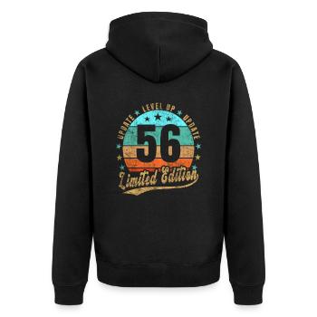 Mise à jour Level Up 56 Ans Édition Limitée Rétro - Veste à capuche bio Premium Unisexe - noir - Dos - Nico (187cm)