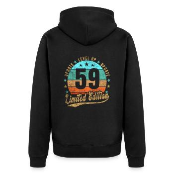 Mise à jour Level Up 59 Years Limited Edition Retro - Veste à capuche bio Premium Unisexe - noir - Dos - Nico (187cm)