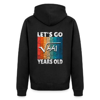 21st birthday - the root of 441 = 21 years - Unisex Premium Organic Zip Hoodie - black - Back - Nico (187cm)