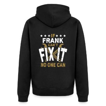 Frank Name Geschenk Vorname Geburtstag - Unisex Premium Bio Zip Hoodie - Schwarz - Hinten - Nico (187cm)