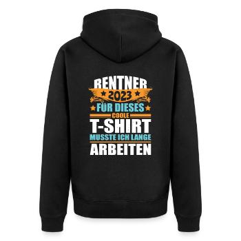 Rentner Sprüche Rente Geschenk Lustig Ruhestand - Unisex Premium Bio Zip Hoodie - Schwarz - Hinten - Nico (187cm)
