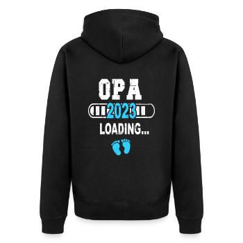 Werdender Opa Sagen Schwangerschaft Schwanger Baby - Unisex Premium Bio Zip Hoodie - Schwarz - Hinten - Nico (187cm)