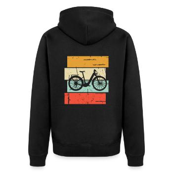 E-Bike Bike Cyclist Gift Bike Cyclist - Unisex Premium Organic Zip Hoodie - black - Back - Nico (187cm)