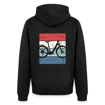E-Bike Cyclist Cadeau Vélo Cycliste - Veste à capuche bio Premium Unisexe - noir - Dos - Nico (187cm)