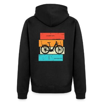 E-Bike Bike Cyclist Gift Bike Cyclist - Unisex Premium Organic Zip Hoodie - black - Back - Nico (187cm)