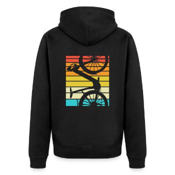 E-Bike Bike Cyclist Gift Bike Cyclist - Unisex Premium Organic Zip Hoodie - black - Back - Nico (187cm)