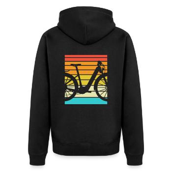 E-Bike Cyclist Cadeau Vélo Cycliste - Veste à capuche bio Premium Unisexe - noir - Dos - Nico (187cm)