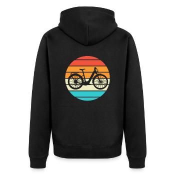 E-Bike Cyclist Cadeau Vélo Cycliste - Veste à capuche bio Premium Unisexe - noir - Dos - Nico (187cm)