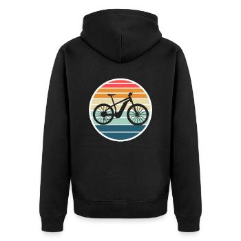 E-Bike Cyclist Cadeau Vélo Cycliste - Veste à capuche bio Premium Unisexe - noir - Dos - Nico (187cm)