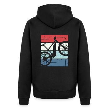 E-Bike Bike Cyclist Gift Bike Cyclist - Unisex Premium Organic Zip Hoodie - black - Back - Nico (187cm)