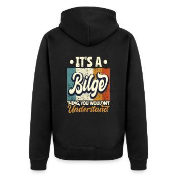 Nom Bilge Cadeau Anniversaire Dire - Veste à capuche bio Premium Unisexe - noir - Dos - Nico (187cm)