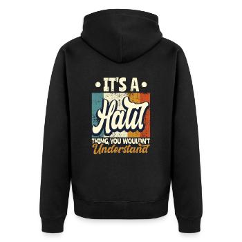 Name Halil Gift Birthday Quote - Unisex Premium Organic Zip Hoodie - black - Back - Nico (187cm)