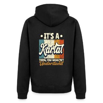 Name Kartal Geschenk Geburtstag Spruch - Unisex Premium Bio Zip Hoodie - Schwarz - Hinten - Nico (187cm)
