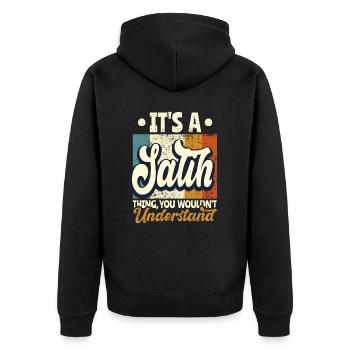 Name Salih Gift Birthday Saying - Unisex Premium Organic Zip Hoodie - black - Back - Nico (187cm)