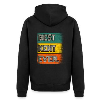Kent Name Gift Quote Funny - Unisex Premium Organic Zip Hoodie - black - Back - Nico (187cm)