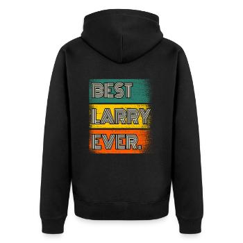 Larry Name Geschenk Spruch Lustig - Unisex Premium Bio Zip Hoodie - Schwarz - Hinten - Nico (187cm)