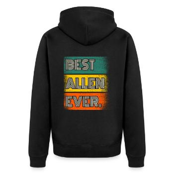 Allen Name Gift Quote Funny - Unisex Premium Organic Zip Hoodie - black - Back - Nico (187cm)