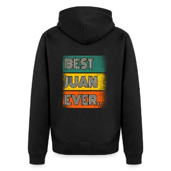 Juan Name Gift Quote Funny - Unisex Premium Organic Zip Hoodie - black - Back - Nico (187cm)