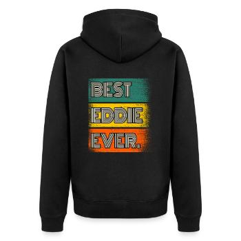 Eddie Nom Cadeau Citation Drôle - Veste à capuche bio Premium Unisexe - noir - Dos - Nico (187cm)