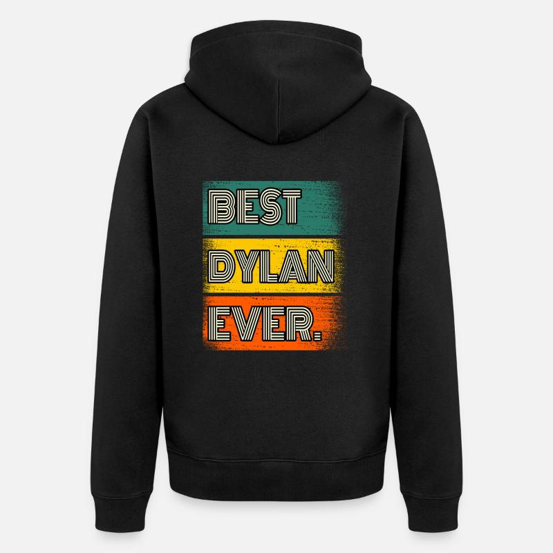 Dylan Name Geschenk Spruch Lustig - Unisex Premium Bio Zip Hoodie - Schwarz