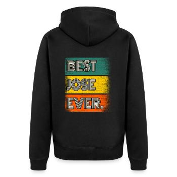 Jose Name Geschenk Spruch Lustig - Unisex Premium Bio Zip Hoodie - Schwarz - Hinten - Nico (187cm)