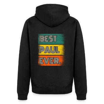 Paul Nom Cadeau Citation Drôle - Veste à capuche bio Premium Unisexe - noir - Dos - Nico (187cm)