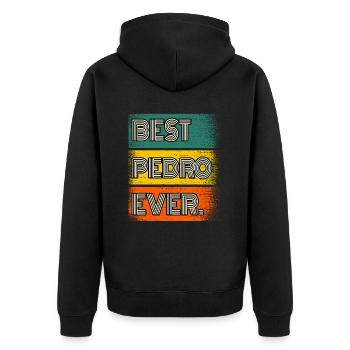 Pedro Name Gift Quote Funny - Unisex Premium Organic Zip Hoodie - black - Back - Nico (187cm)