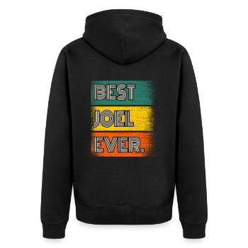 Joel Nom Cadeau Citation Drôle - Veste à capuche bio Premium Unisexe - noir - Dos - Nico (187cm)