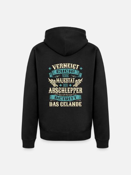 Abschlepper Geschenk Lustige Sprüche - Unisex Premium Bio Zip Hoodie - Schwarz