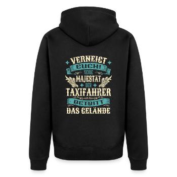 Taxifahrer Geschenk Lustige Sprüche - Unisex Premium Bio Zip Hoodie - Schwarz - Hinten - Nico (187cm)