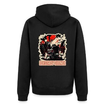 Schlagzeug Musiker Schlagzeuger Sprüche Geschenk - Unisex Premium Bio Zip Hoodie - Schwarz - Hinten - Nico (187cm)