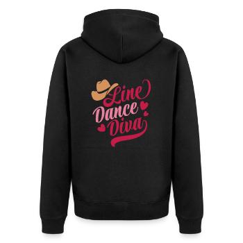 Linedance Diva Country Fan - Sticker - Unisex Premium Organic Zip Hoodie - black - Back - Nico (187cm)