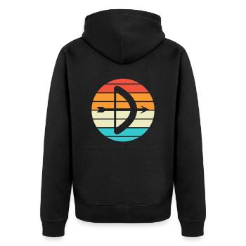 Archery Gift Saying Archery - Unisex Premium Organic Zip Hoodie - black - Back - Nico (187cm)