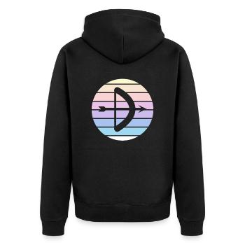 Archery Gift Saying Archery - Unisex Premium Organic Zip Hoodie - black - Back - Nico (187cm)