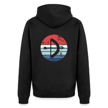 Archery Gift Saying Archery - Unisex Premium Organic Zip Hoodie - black - Back - Nico (187cm)