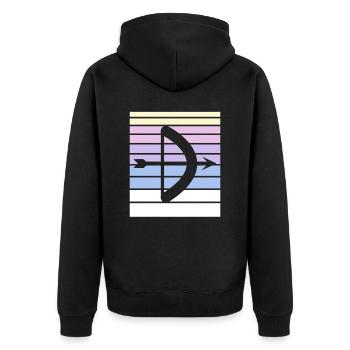Archery Gift Saying Archery - Unisex Premium Organic Zip Hoodie - black - Back - Nico (187cm)
