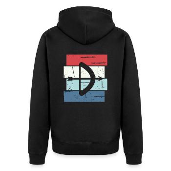 Archery Gift Saying Archery - Unisex Premium Organic Zip Hoodie - black - Back - Nico (187cm)