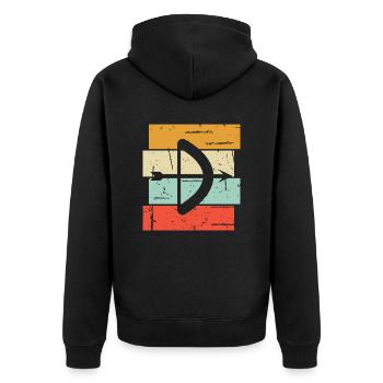 Archery Gift Saying Archery - Unisex Premium Organic Zip Hoodie - black - Back - Nico (187cm)